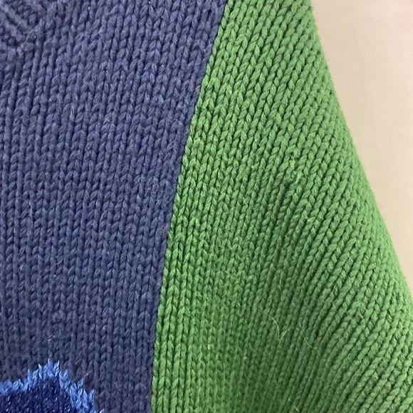 Vtg Nautica Mens Shield Green Blue Sz L Sweater - Picture 8 of 9